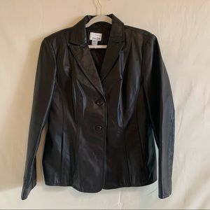 East 5th Genuine Leather Dark Chocolate Brown Blazer Jacket.